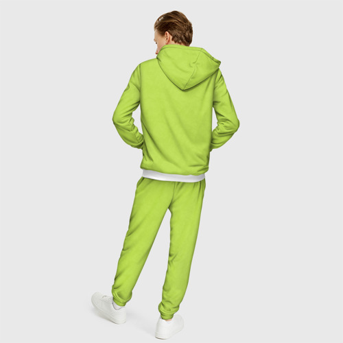 Мужской костюм с толстовкой 3D Текстурированный ярко зеленый салатовый, цвет белый - фото 4