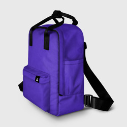 Рюкзак с принтом Яркий сиреневый с пятнами текстурированными для женщины, вид спереди №2. Цвет основы: белый