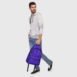 Рюкзак с принтом Яркий сиреневый с пятнами текстурированными для любого человека, вид спереди №5. Цвет основы: белый