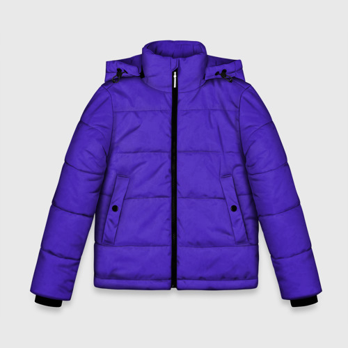 Зимняя куртка для мальчиков с принтом Яркий сиреневый с пятнами текстурированными, вид спереди №1