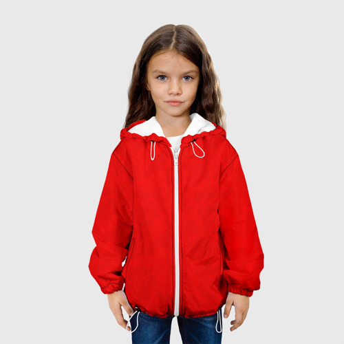 Детская куртка 3D Ярко красный с текстурой мрамора, цвет белый - фото 4