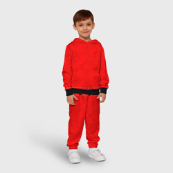 Детский костюм с толстовкой 3D Ярко красный с текстурой мрамора - фото 2