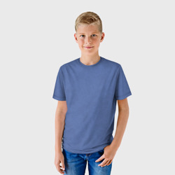 Детская футболка 3D Приглушенный синий текстурированный - фото 2