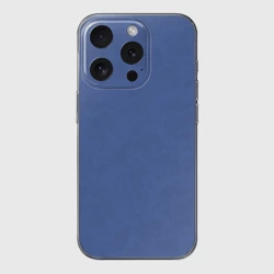 Чехол для iPhone 15 Pro силиконовый с защитой камеры Приглушенный синий текстурированный