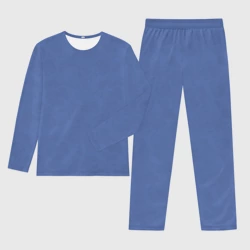 Мужской костюм для дома 3D Приглушенный синий текстурированный