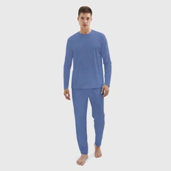 Мужской костюм для дома 3D Приглушенный синий текстурированный - фото 2