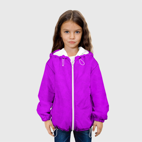 Детская куртка 3D Неоновый розово-сиреневый текстурированный, цвет белый - фото 4