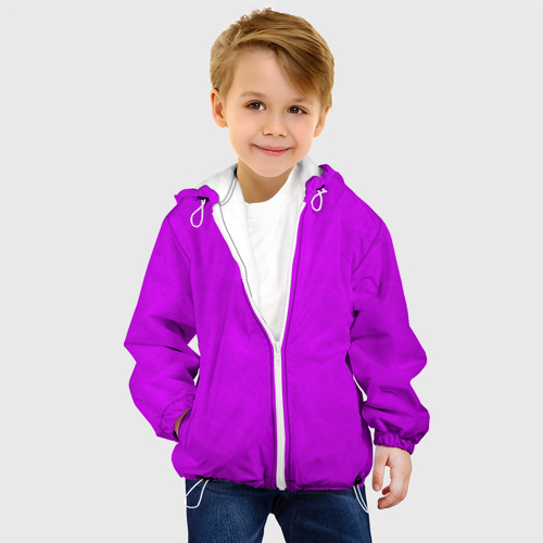 Детская куртка 3D Неоновый розово-сиреневый текстурированный, цвет белый - фото 3