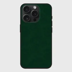 Чехол силиконовый для Apple iPhone 15 Pro Мax матовый Темно зеленый текстурированный малахитовый