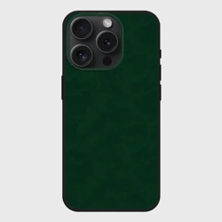 Чехол силиконовый для Apple iPhone 15 Pro матовый Темно зеленый текстурированный малахитовый