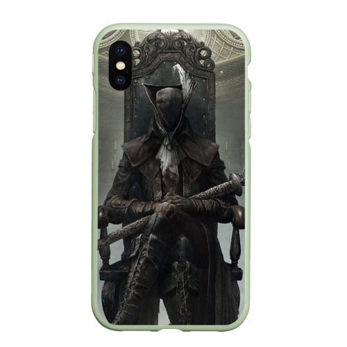 Чехол для iPhone XS Max матовый Bloodborne охотник, цвет салатовый