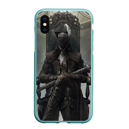 Чехол для iPhone XS Max матовый Bloodborne охотник, цвет мятный