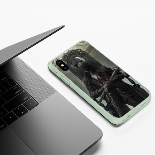 Чехол для iPhone XS Max матовый Bloodborne охотник, цвет салатовый - фото 5