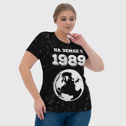 Женская футболка 3D с принтом На Земле с 1989: краска на темном, фото #4