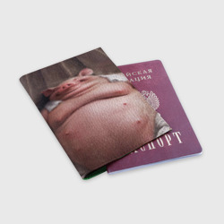 Обложка для паспорта матовая кожа Свинья сидит в сауне кайфует - фото 2