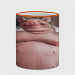 Кружка с полной запечаткой Свинья сидит в сауне кайфует - фото 2