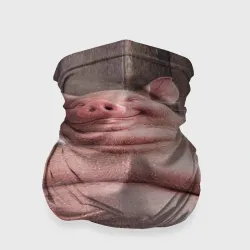 Бандана-труба 3D Свинья сидит в сауне кайфует