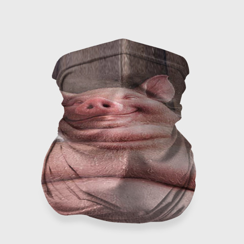 Бандана-труба 3D Свинья сидит в сауне кайфует, цвет 3D печать