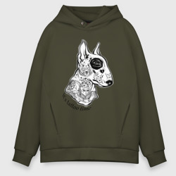 Мужское худи Oversize хлопок Tattoo Bullterrier