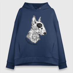 Женское худи Oversize хлопок Tattoo Bullterrier