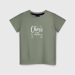 Детская футболка хлопок Chess is my therapy white