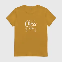 Женская футболка хлопок Chess is my therapy white