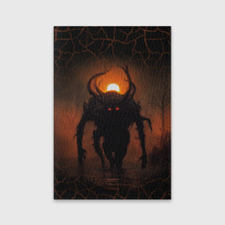 Обложка для паспорта матовая кожа Болотный демон осматривающий свои владения на закате