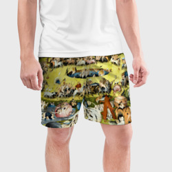 Мужские шорты спортивные Земные наслаждения - картина Босха - фото 2