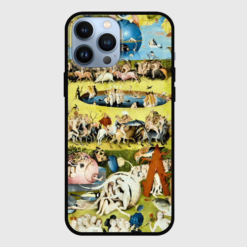 Чехол для iPhone 13 Pro Max с принтом Земные наслаждения - картина Босха, вид спереди #2
