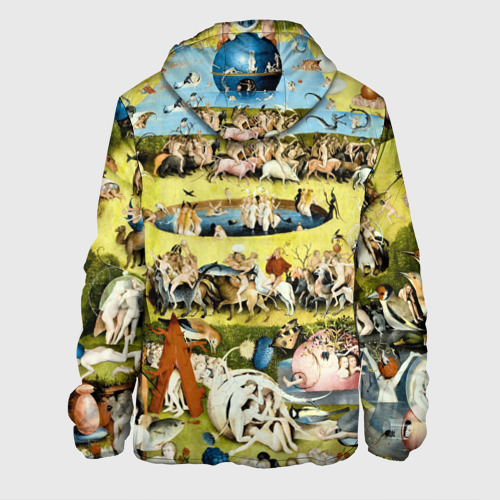 Мужская куртка 3D с принтом Земные наслаждения - картина Босха, вид сзади #1