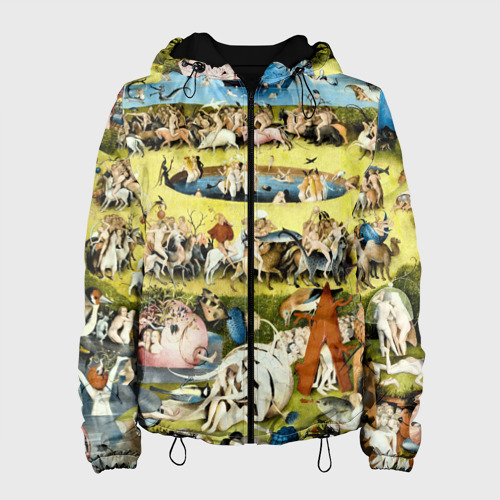 Женская куртка 3D с принтом Земные наслаждения - картина Босха, вид спереди #2