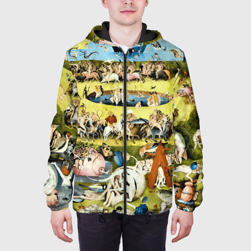 Мужская куртка 3D с принтом Земные наслаждения - картина Босха, вид сбоку #3