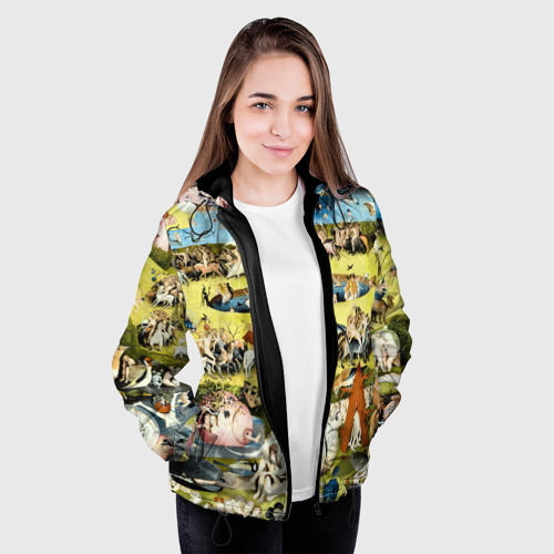 Женская куртка 3D с принтом Земные наслаждения - картина Босха, вид сбоку #3