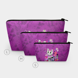 Косметичка 3D Зеленоглазый котенок в цветах - фото 2