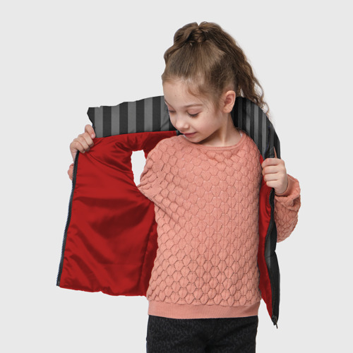 Детский жилет утепленный 3D Форма  Уэнсдей Аддамс Nevermore academy, цвет красный - фото 5