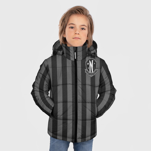 Зимняя куртка для мальчиков 3D Форма  Уэнсдей Аддамс Nevermore academy, цвет красный - фото 3