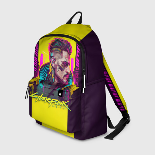 Рюкзак 3D с принтом Киберпанк 2077 Арт, вид спереди #2