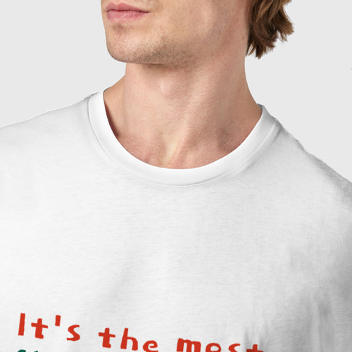Мужская футболка хлопок с принтом It's the Most fluffiest time of the year, фото #4