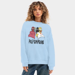 Женский свитшот oversize без начеса хлопок Pulp Simpsons - ужасная ситуация - фото 2