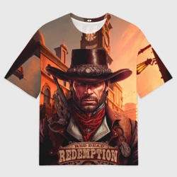 Женская футболка oversize 3D Red Dead Redemption 2 в стиле Стимпанк