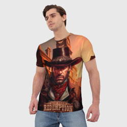 Мужская футболка 3D Red Dead Redemption 2 в стиле Стимпанк - фото 2
