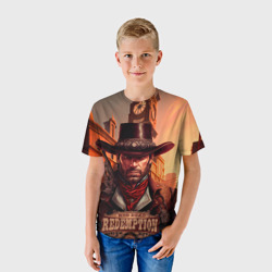 Детская футболка 3D Red Dead Redemption 2 в стиле Стимпанк - фото 2