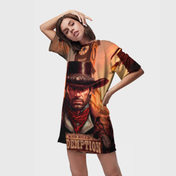 Платье-футболка 3D Red Dead Redemption 2 в стиле Стимпанк - фото 2