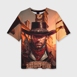 Женская футболка oversize 3D Red Dead Redemption 2 в стиле Стимпанк