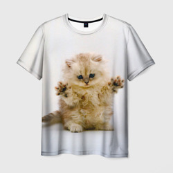 Мужская футболка 3D Котёнок породы манчкин