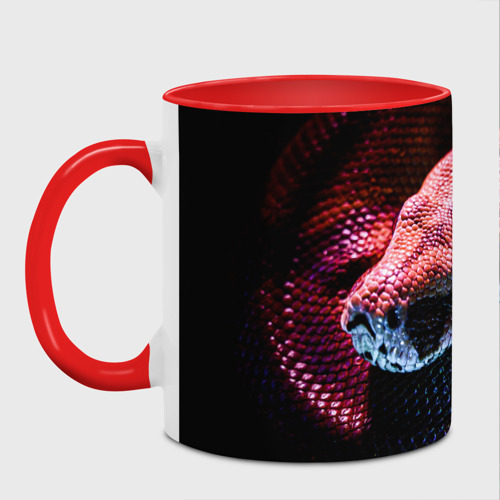 Кружка с полной запечаткой Яркая змея, цвет белый + красный - фото 2