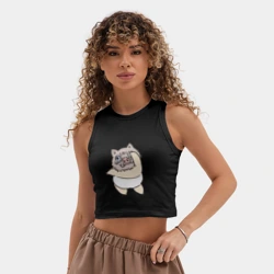 Женская укороченная майка-топ хлопок Иноске в танце - Клинок, уничтожающий демонов - фото 2