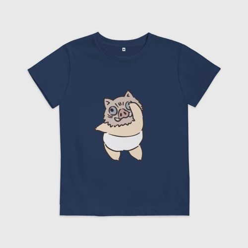 Детская футболка хлопок с принтом Иноске в танце - Клинок, уничтожающий демонов, вид спереди #2