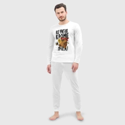 Мужская пижама с лонгсливом хлопок Винни - пчелы - фото 2