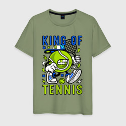 Мужская футболка хлопок Король тенниса мяч с ракеткой